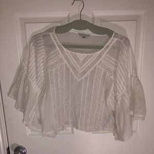 Elegant White Flare Sleeved Top